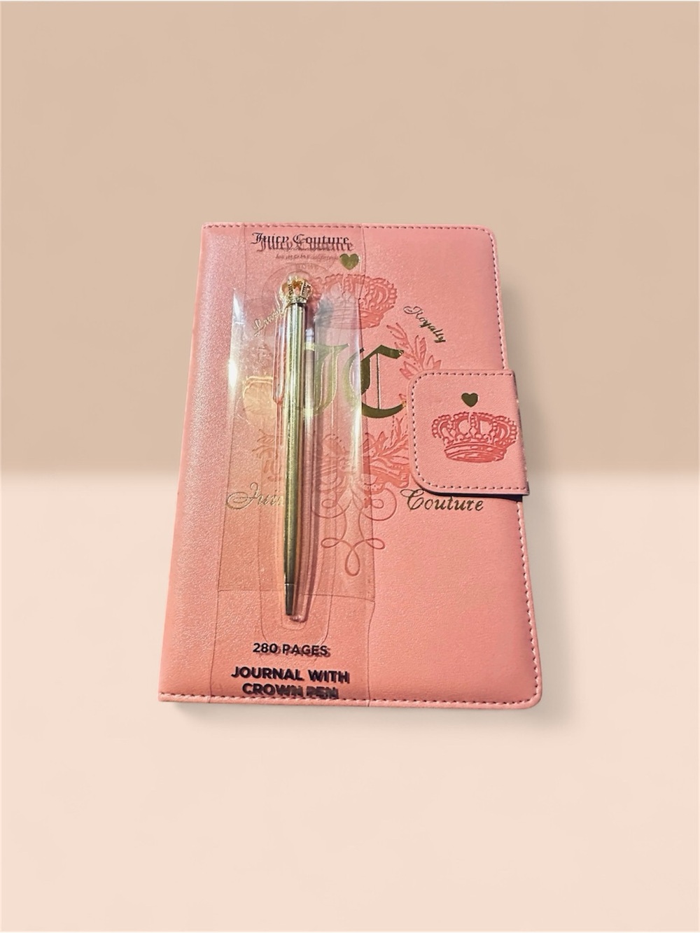 Juicy Couture Pink Journal with Gold Crown Pen - Picture 1 of 3